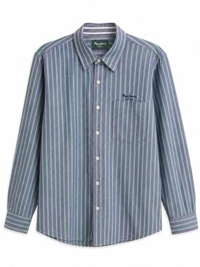 Vintage Pepe Jeans Purple & Green Stripe Dress Shirt – Size XL EUC